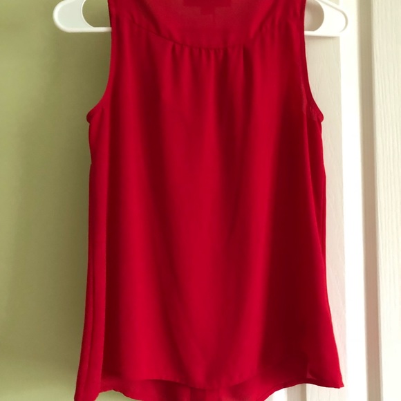 Red Ruffle Design Tank. Worn Once. - Picture 2 of 3